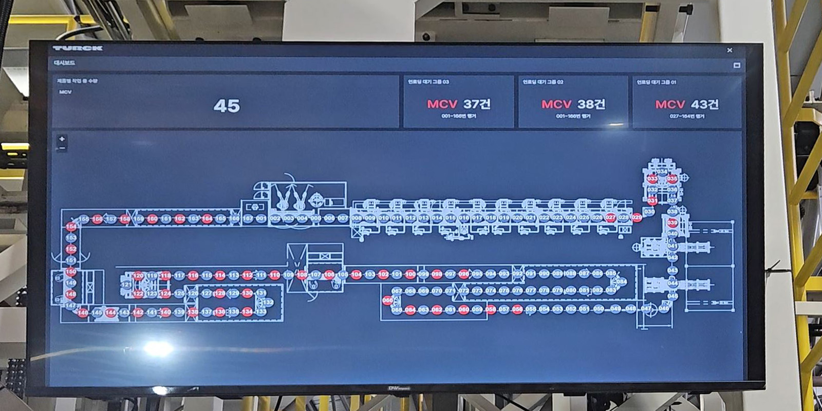 Real-time RFID monitoring screen for painting line operations